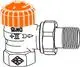Thermostatventilunterteil mit orangefarbenem Drehknopf, Anschlussgewinde und deutlich erkennbaren Markierungen von IMI Hydronic Engineering.